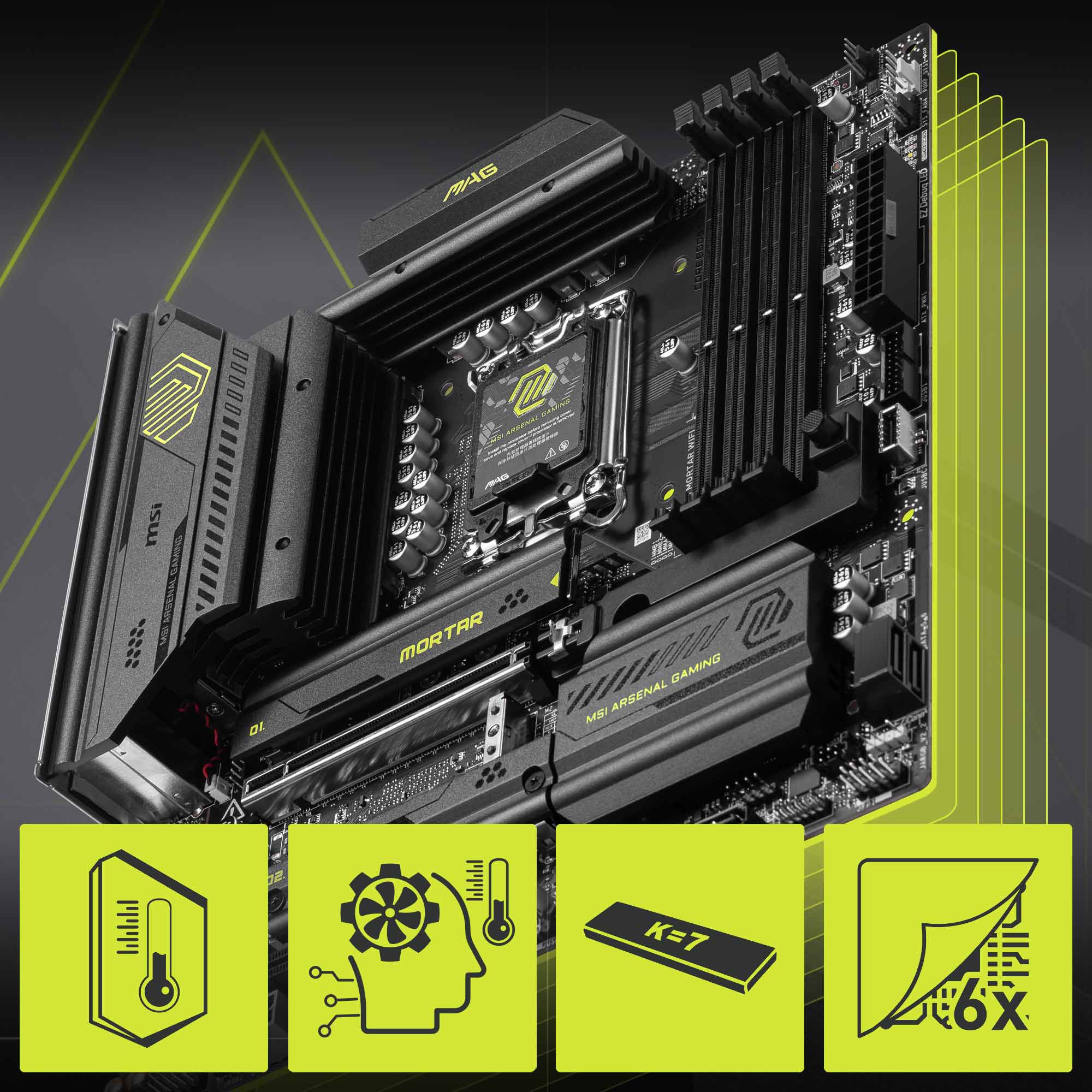 MAG B860M MORTAR WIFI Motherboard, mATX - Supports Intel Core